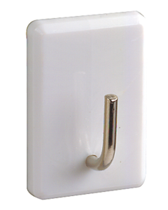 Support adhésif blanc pour tringle - 4 pces -